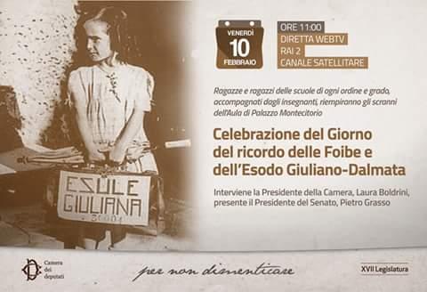 Giornata del ricordo delle Foibe e dell'Esodo Giuliano-Dalmata