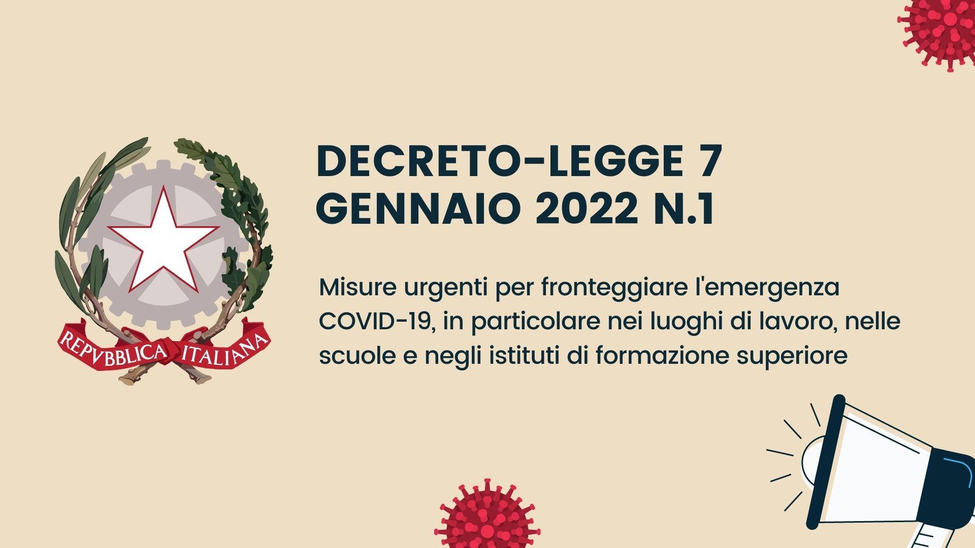 Decreto-legge 7 gennaio 2022, N°1