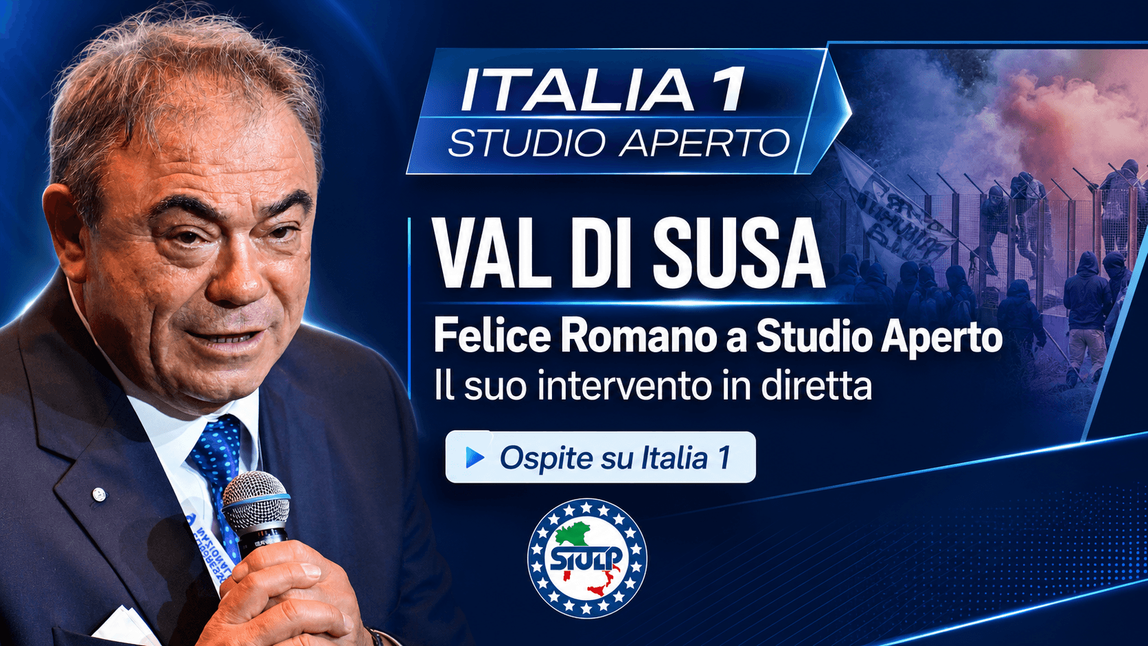 Val di Susa, l'intervento del Segretario Generale Felice Romano a Studio Aperto