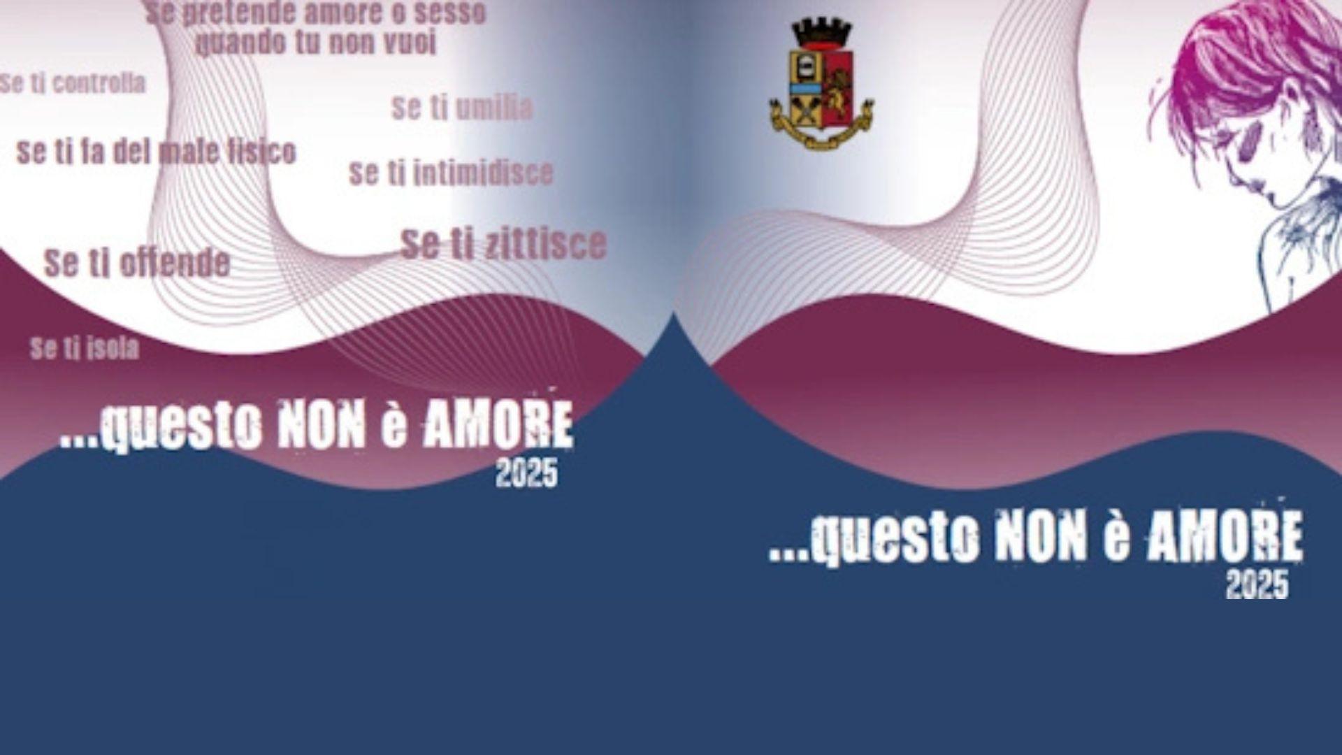 Giornata internazionale violenza di genere. francobollo “Questo non è amore”.