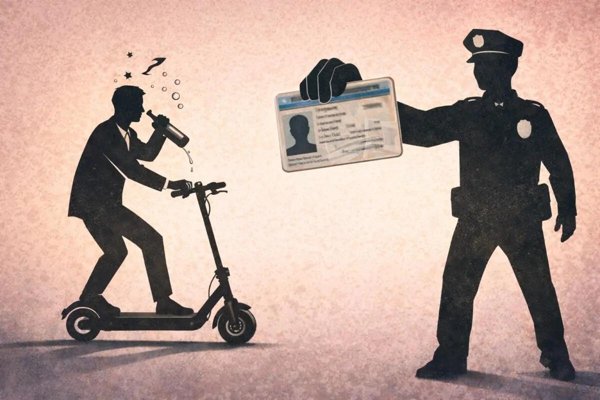 Guidare il monopattino in stato di ebrezza è reato