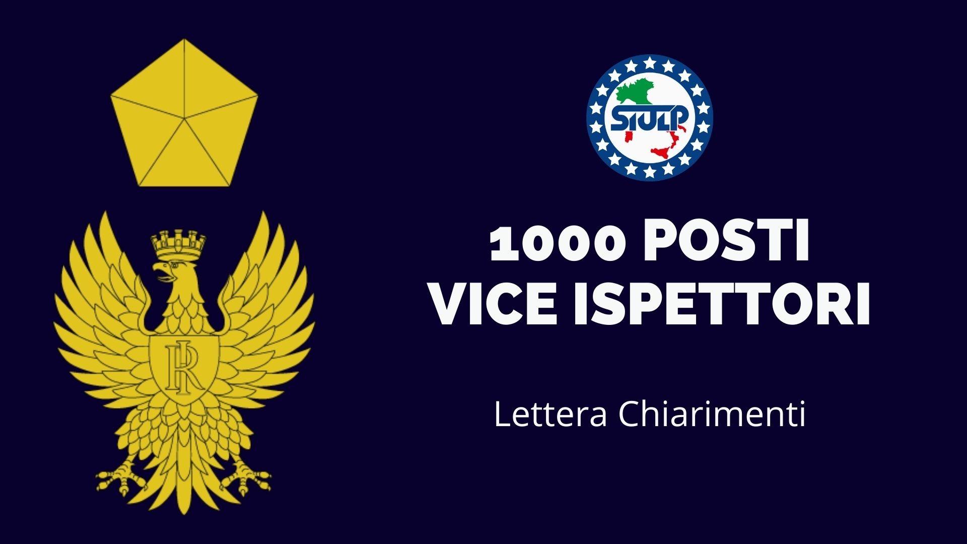 Concorso 1000 Vice Ispettore – Prove selettive – Richiesta chiarimenti