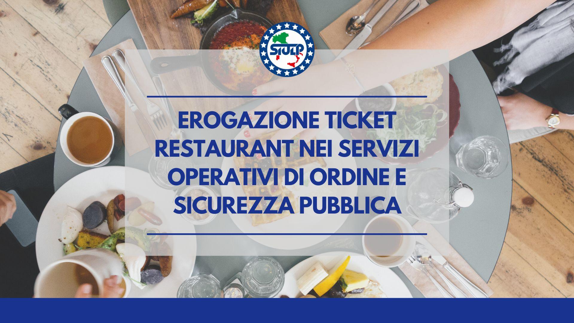 Erogazione ticket restaurant nei servizi operativi di ordine e sicurezza pubblica