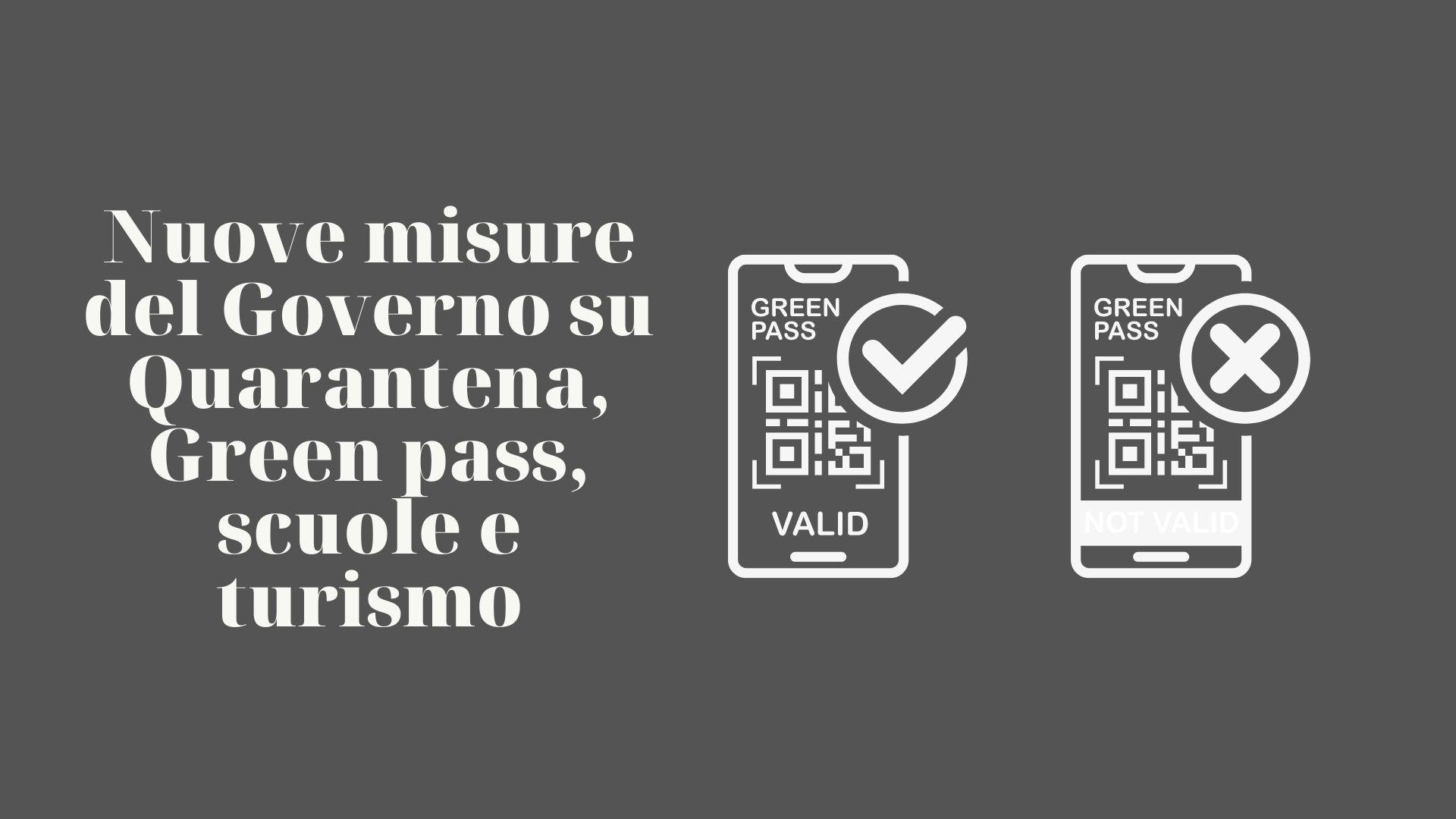 Nuove misure del Governo su Quarantena, Green pass, scuole e turismo