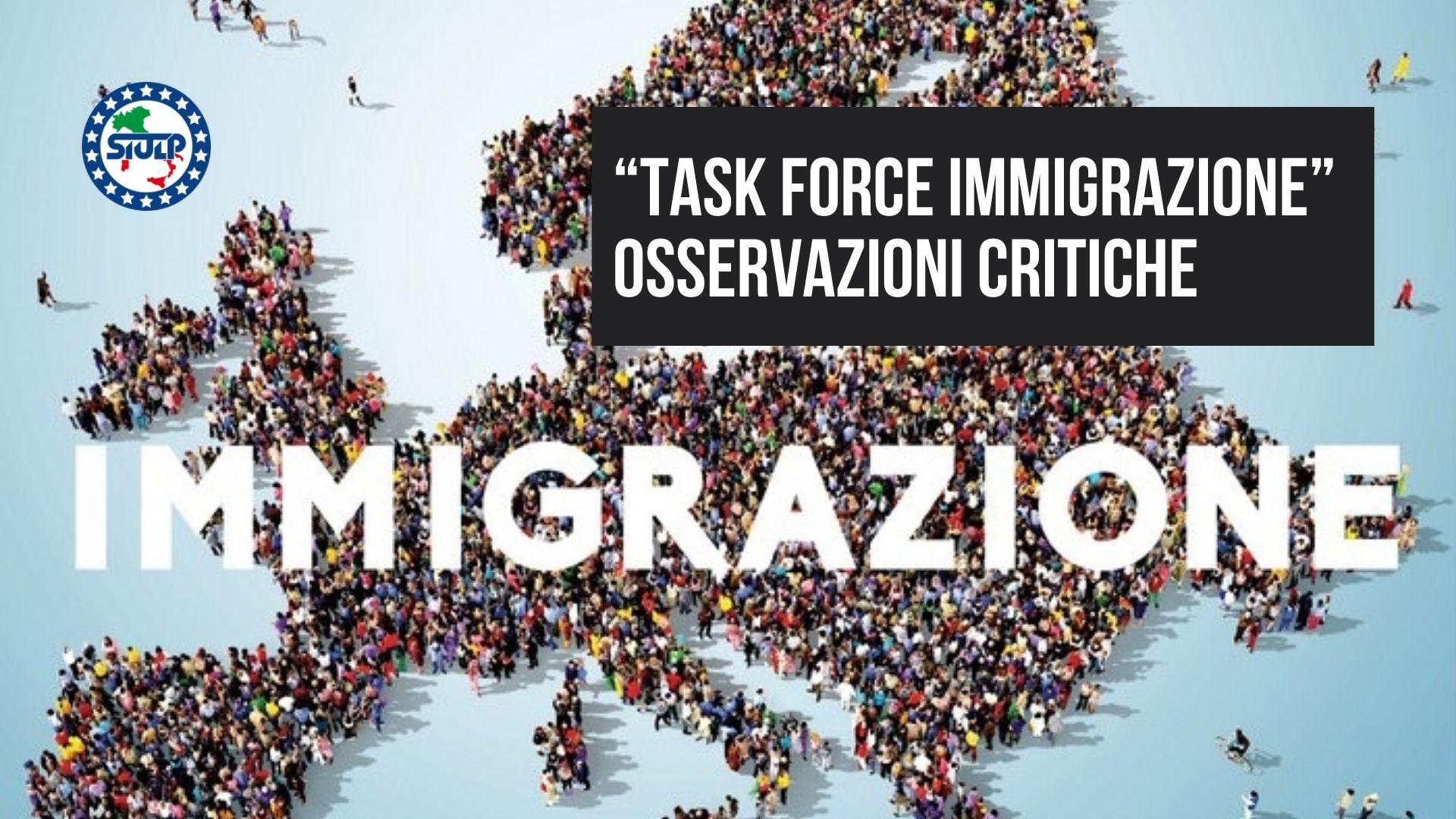 Personale “Task Force Immigrazione”. Osservazioni critiche