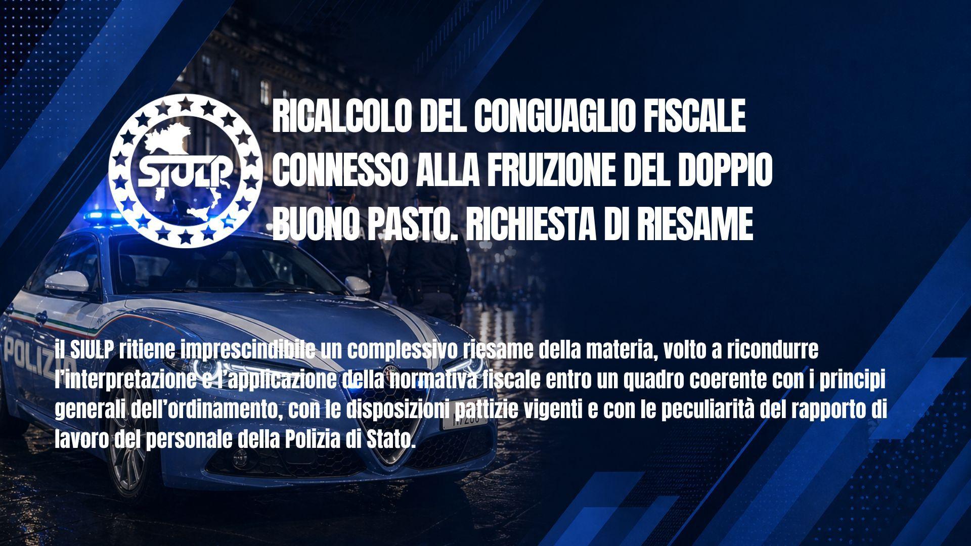 Ricalcolo del conguaglio fiscale connesso alla fruizione del doppio buono pasto – Richiesta di riesame