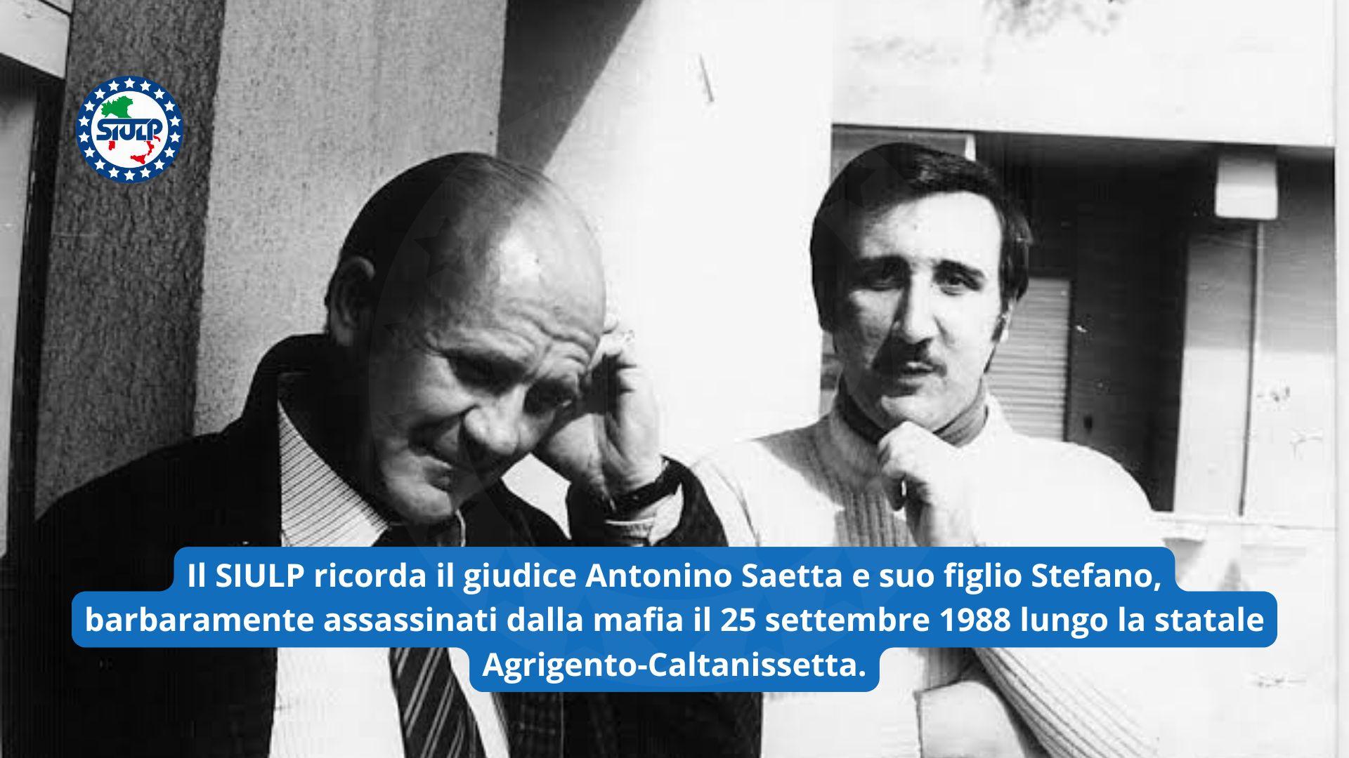 Il SIULP ricorda il giudice Antonino Saetta e suo figlio Stefano
