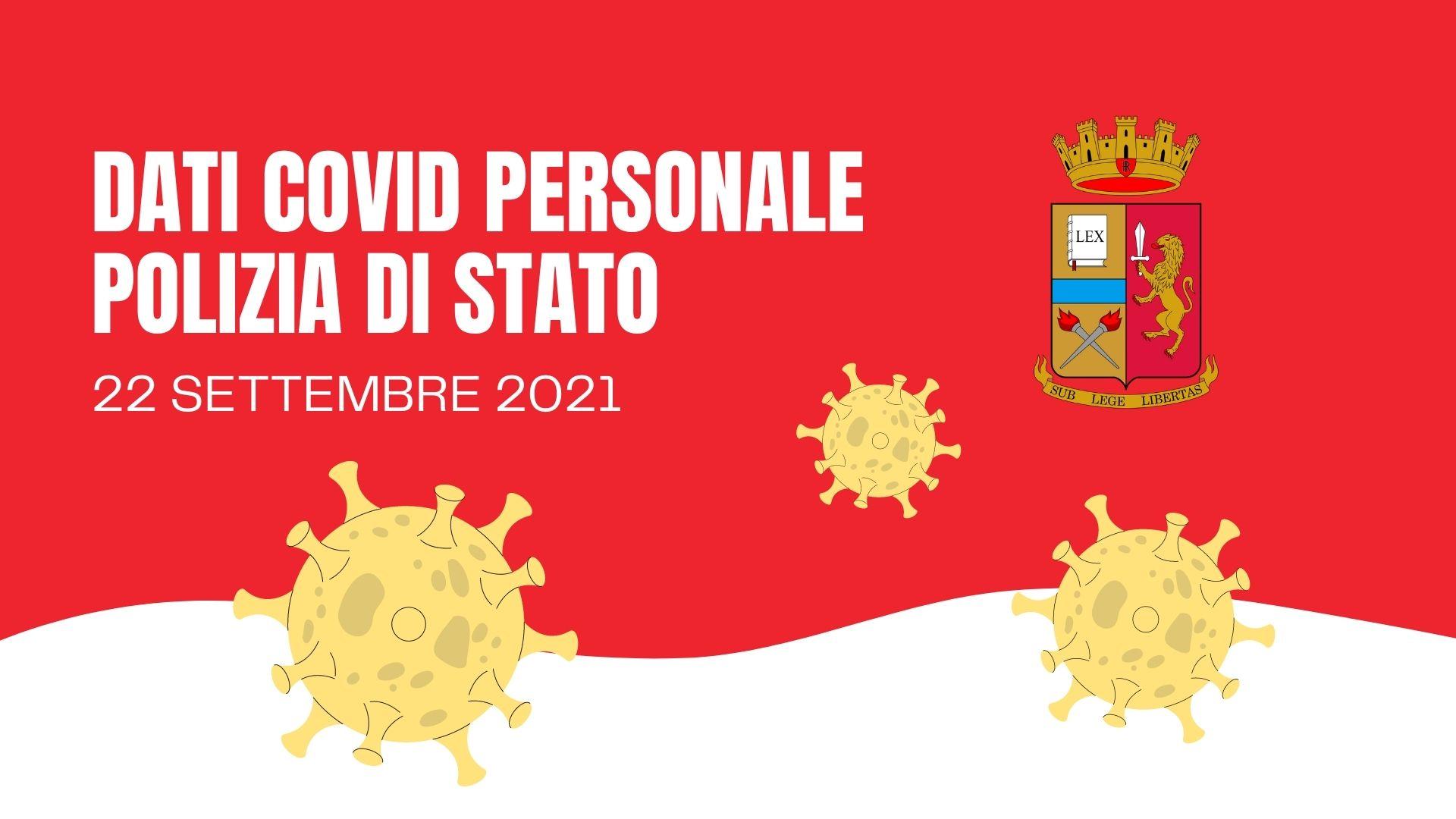 Dati covid-19 personale della polizia di stato aggiornati al 22 settembre 2021