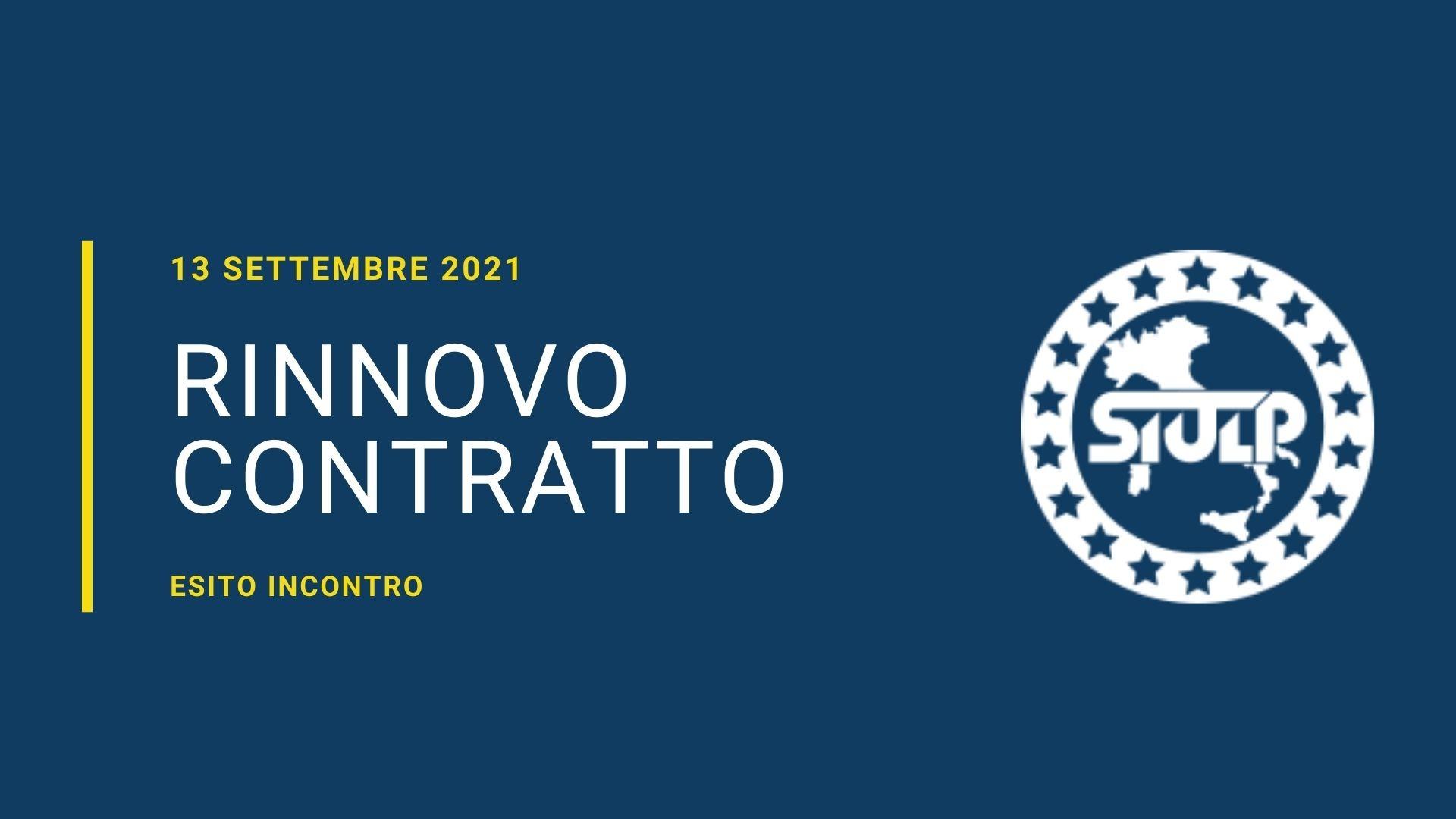 Esito incontro 13 Settembre 2021 – RINNOVO CONTRATTUALE