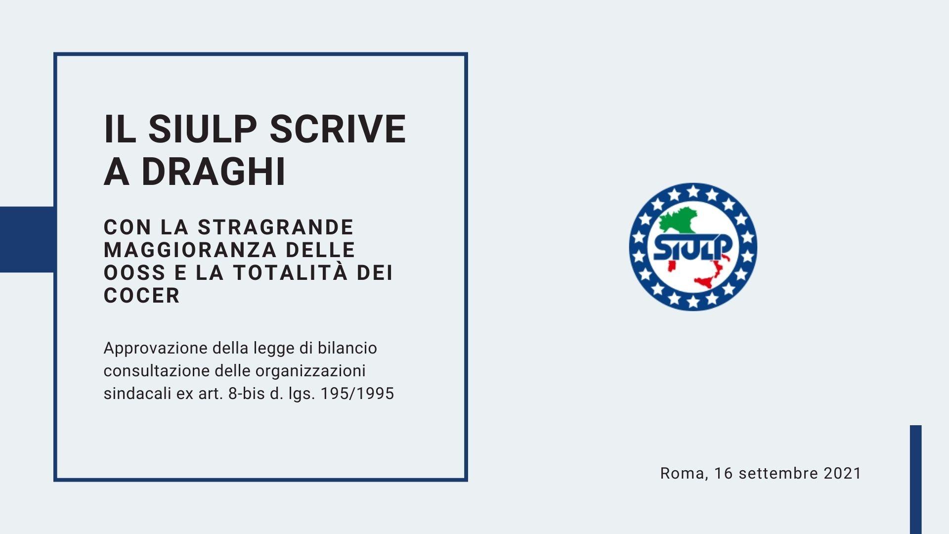 Approvazione della legge di bilancio consultazione delle organizzazioni sindacali
