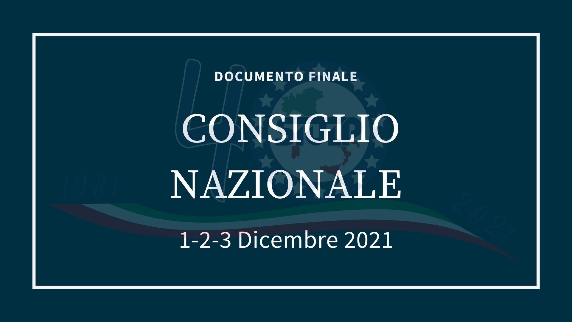 Documento finale III Consiglio Generale Siulp 1-2-3 Dicembre 2021