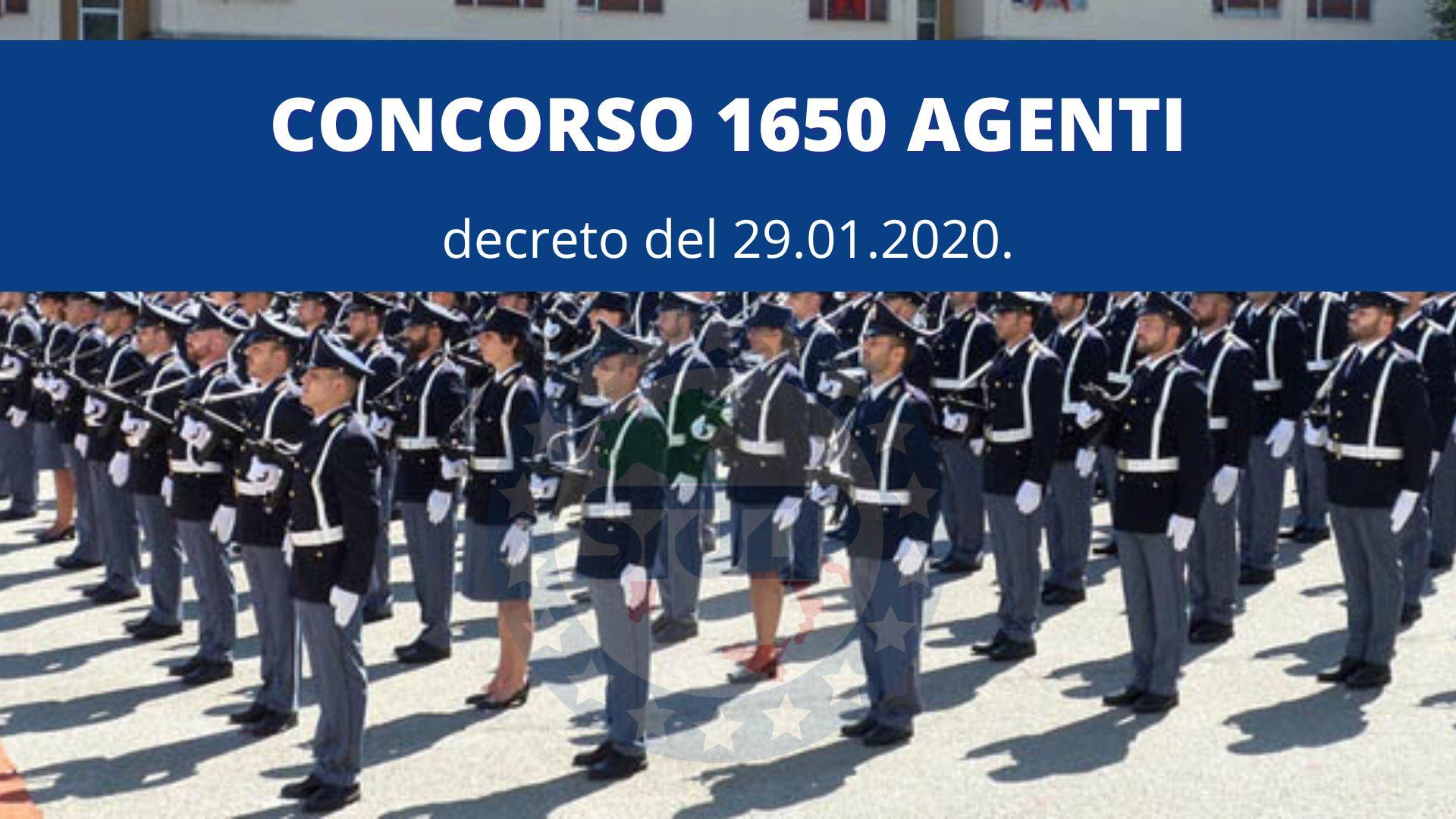 Concorso 1650 agenti – nuova procedura assunzionale