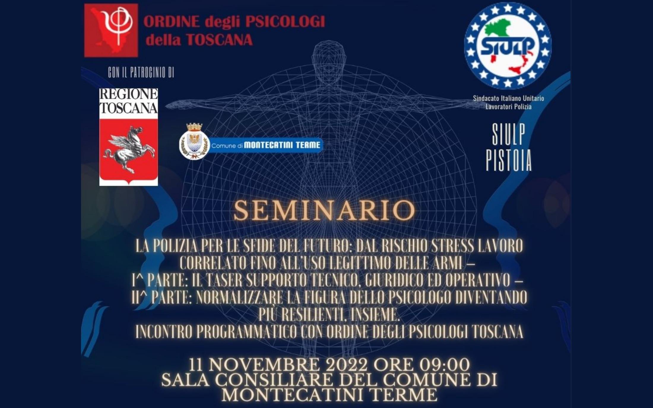 Seminario: dal rischio stress lavoro correlato fino all'uso legittimo delle armi
