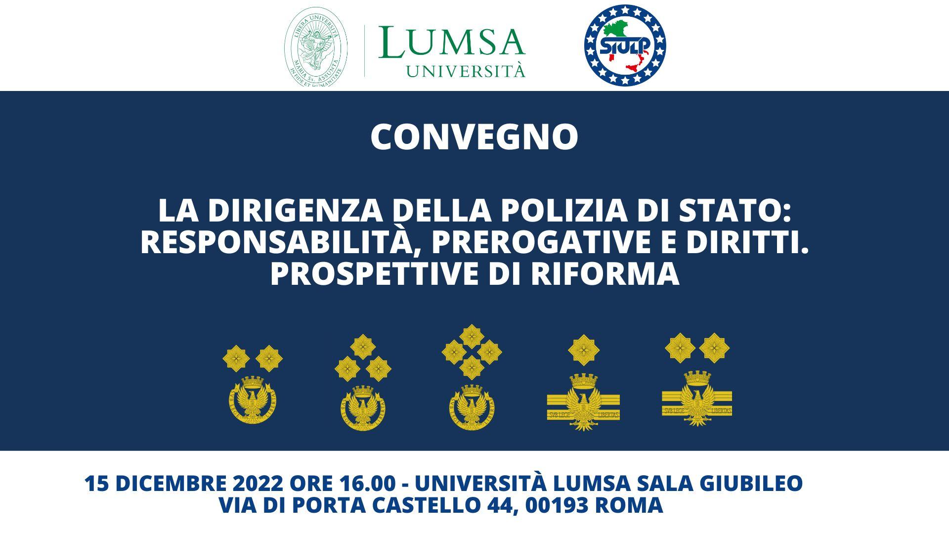 Convegno La dirigenza della polizia di stato – SIULP e Università LUMSA