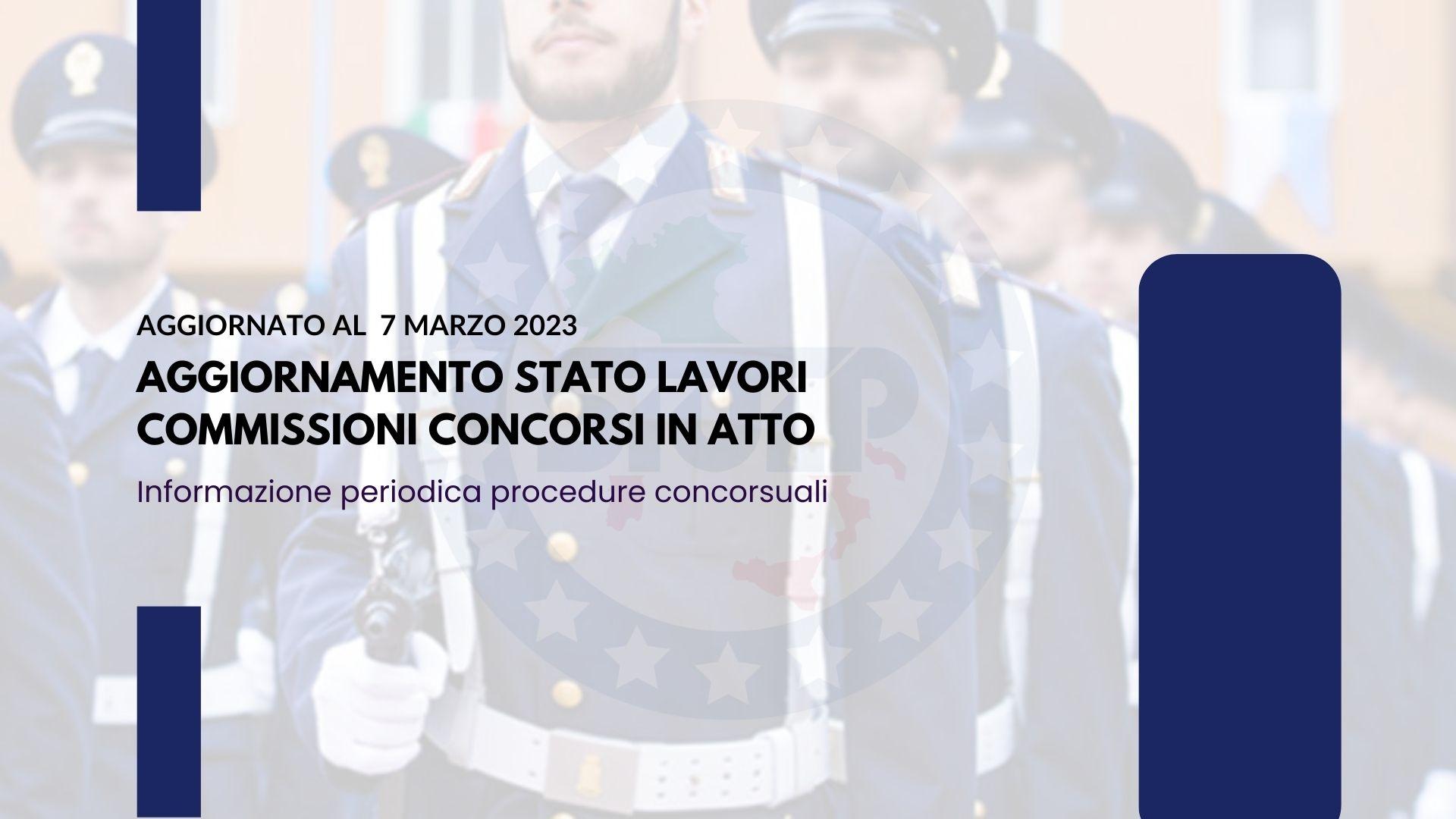 Aggiornamento Stato Lavori Commissioni Concorsi In Atto – 7 Marzo 2023