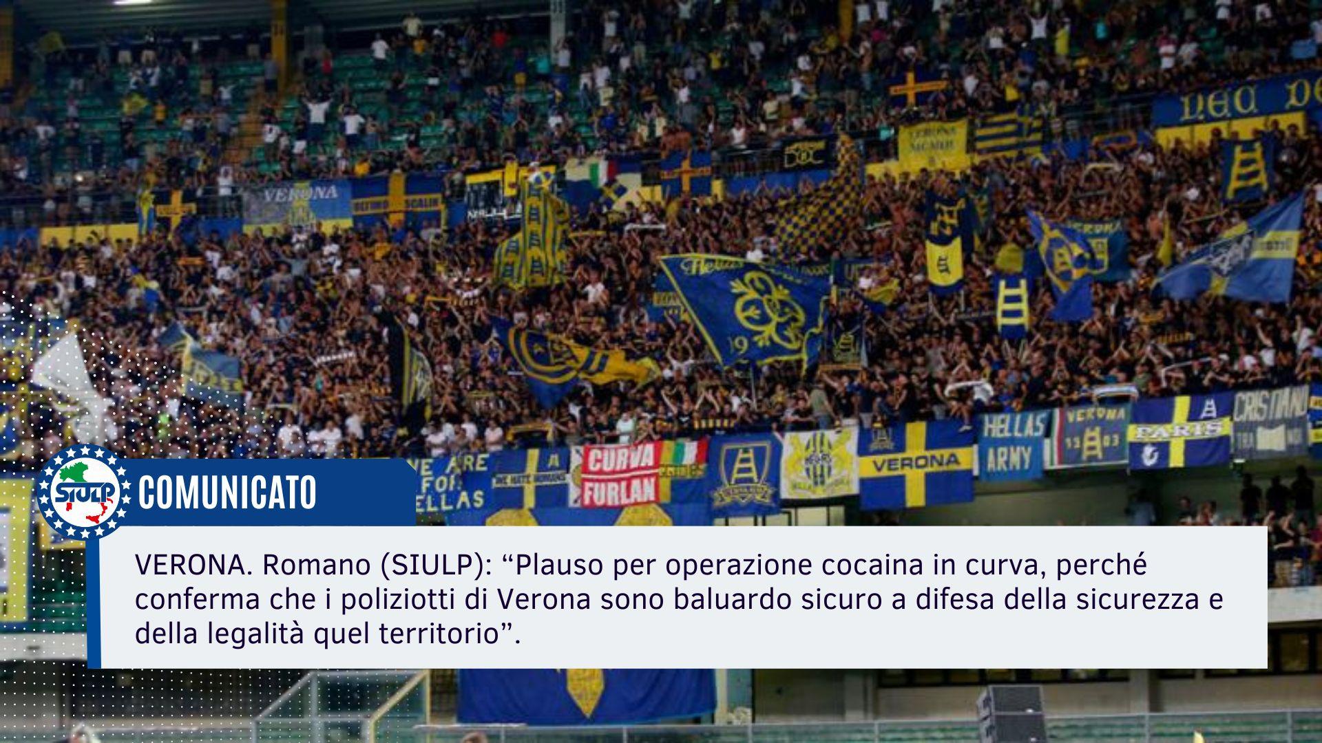 Plauso per operazione cocaina in curva