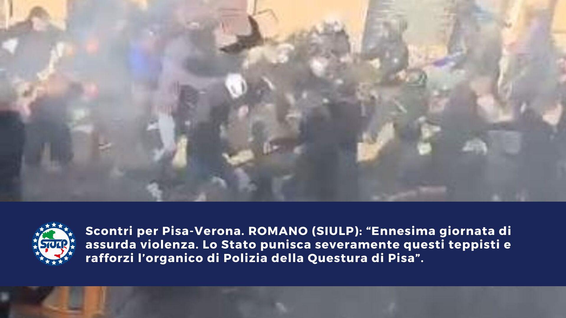 Scontri per Pisa-Verona. ROMANO (SIULP): “Ennesima giornata di assurda violenza”