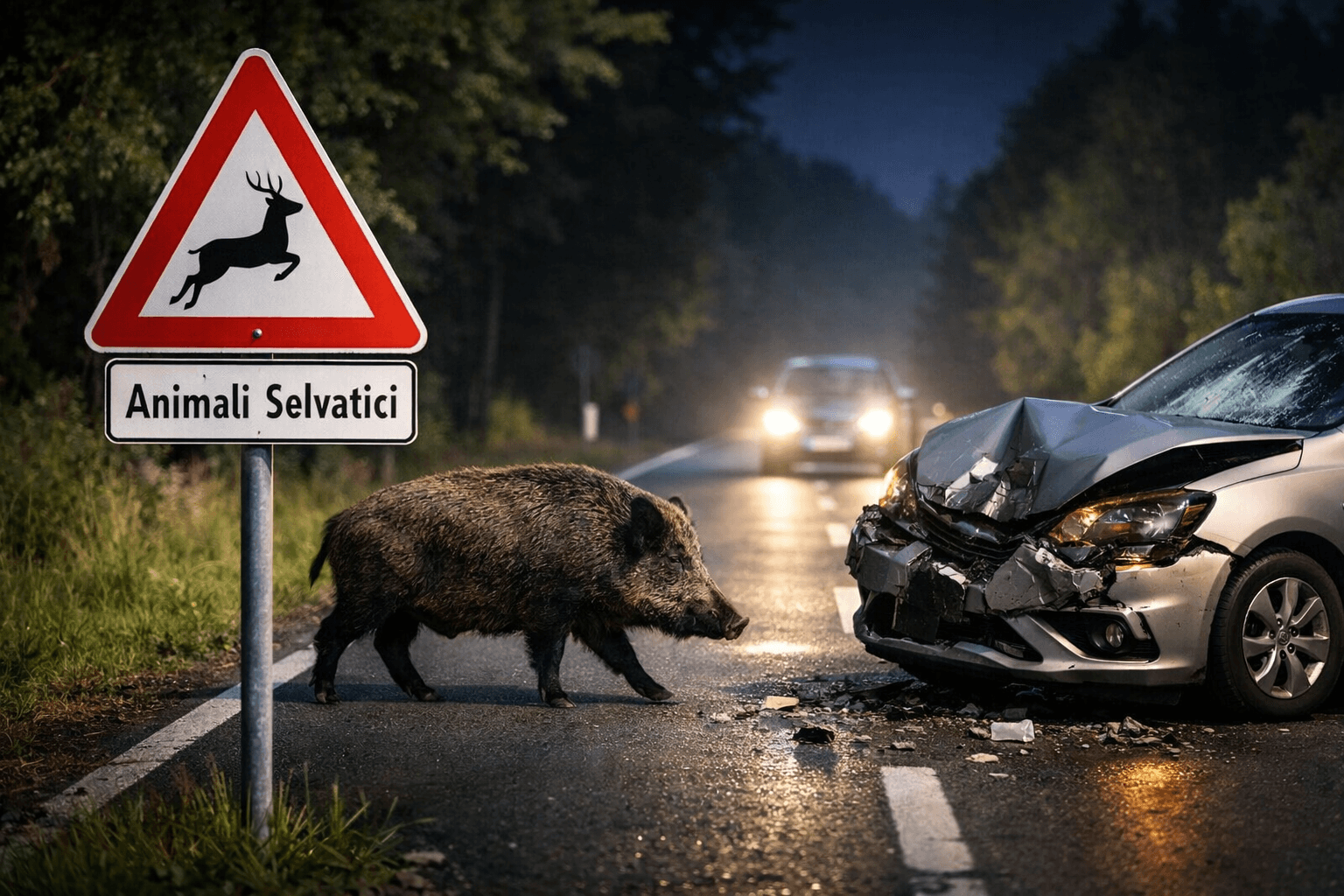 Incidente stradale consistente nell’impatto con animali selvatici