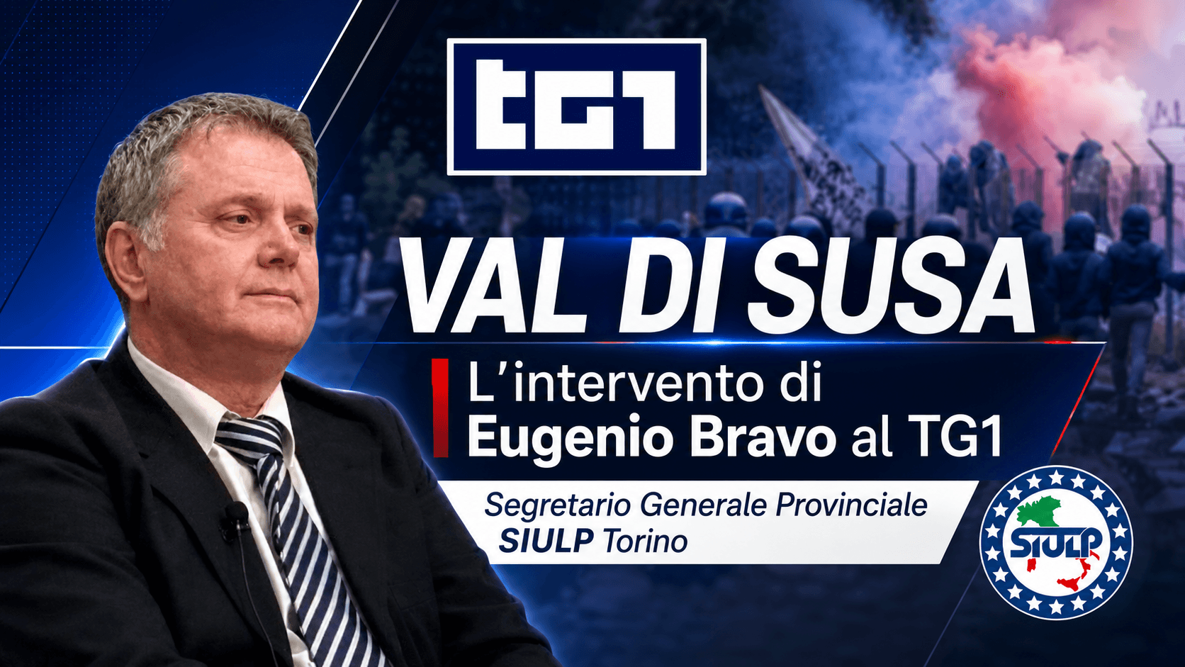 Val di Susa, il Segretario Generale Provinciale del SIULP Torino Eugenio Bravo al TG1