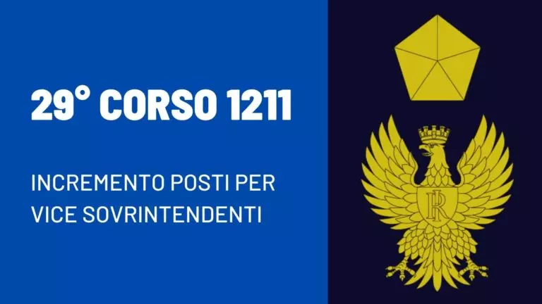 29° Corso 1211 Incremento posti per vice sovrintendenti