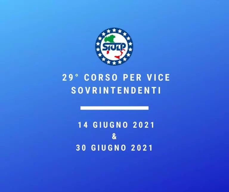 Date inizio 29° Corso per Vice Sovrintendenti