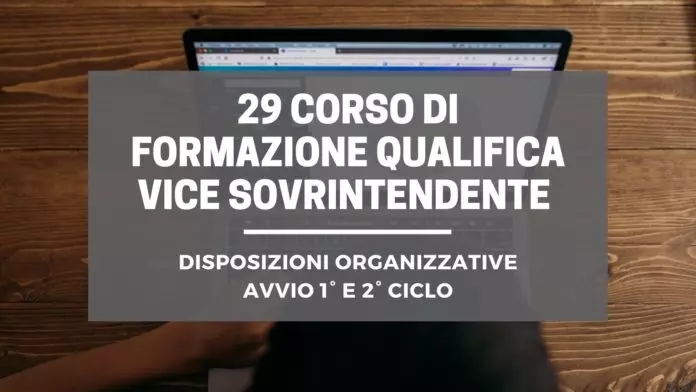 29corso di formazione V. Sov. Disposizioni organizzative