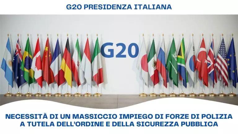 G20 Necessità di un massiccio impiego di Forze di Polizia a tutela dell’ordine e della sicurezza