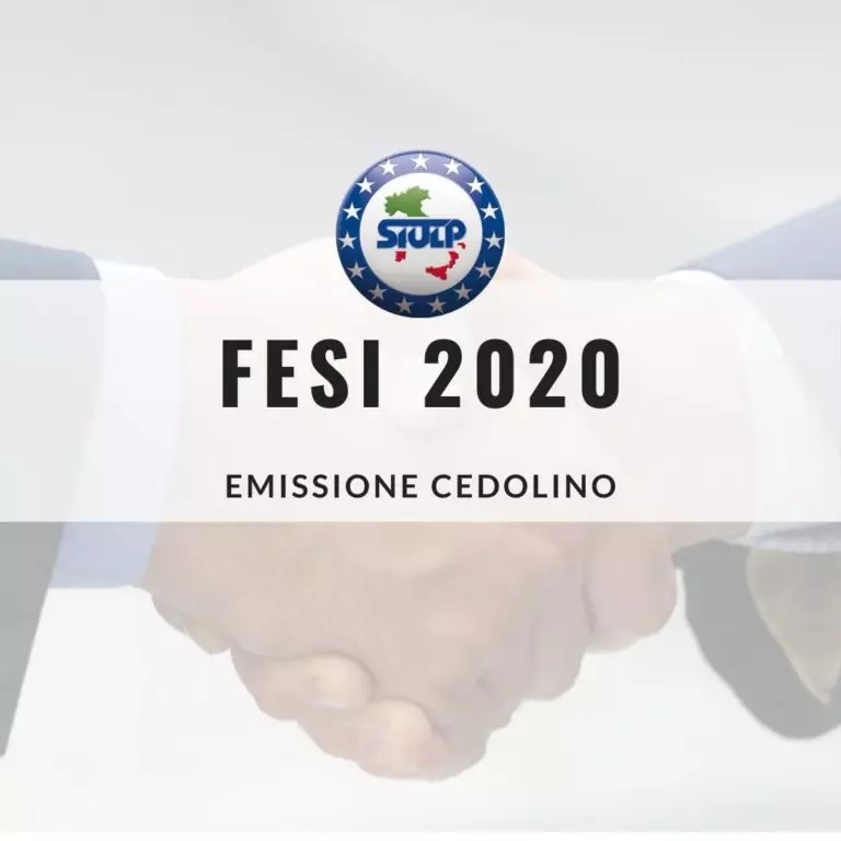 FESI 2020: EMISSIONE CEDOLINO STRAORDINARIO