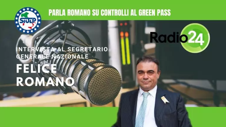 Il Segretario Generale intervistato su Radio24 sui controlli al Green Pass