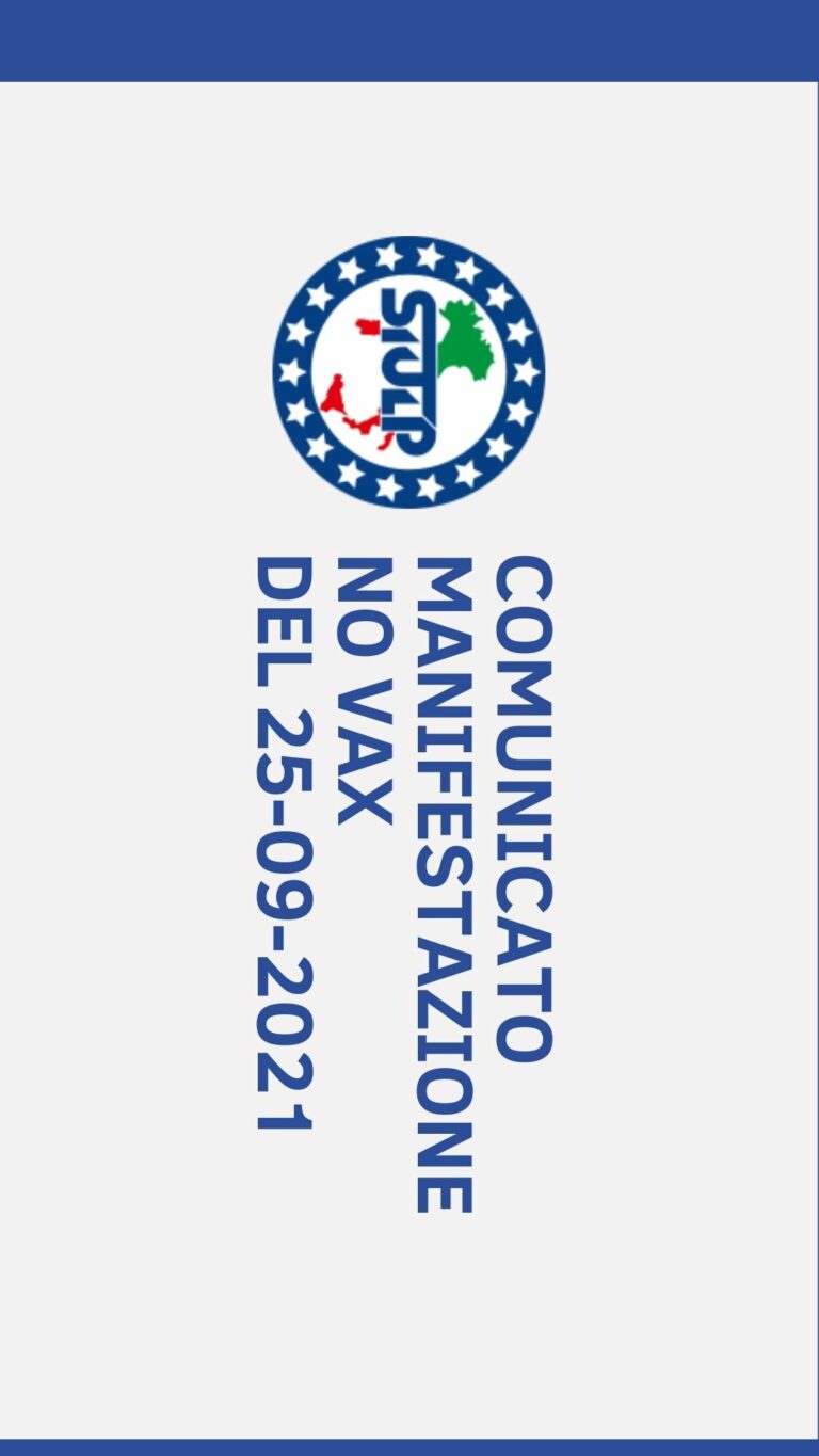 Comunicato su manifestazione No Vax del 25-09-2021