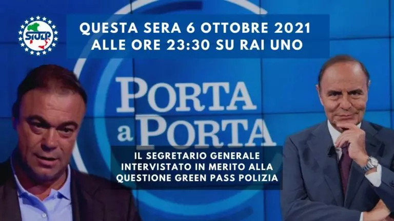 Interviene il Segretario Generale Romano sul Green Pass durante “Porta a Porta”