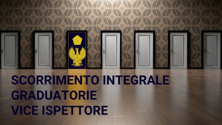Scorrimento Graduatorie – 501/2017 e 263/2018 Vice Ispettore – Assegnazione 15° corso formazione