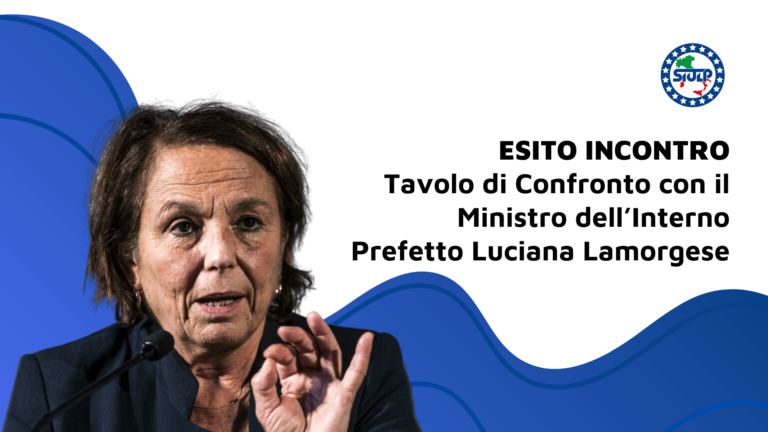 Esito confronto con il Ministro dell’Interno Prefetto Luciana Lamorgese