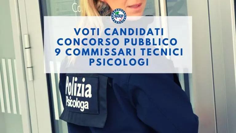 Voti Candidati Concorso pubblico 9 commissari tecnici psicologi