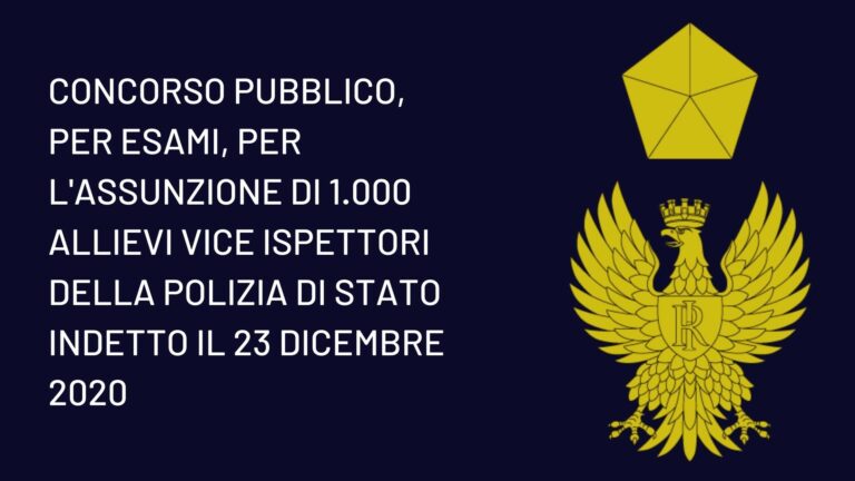 Concorso 1000 Allievi Vice Ispettori