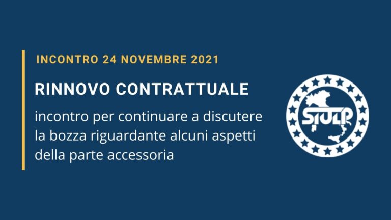 RINNOVO CONTRATTUALE – Esito Incontro 24 Novembre 2021
