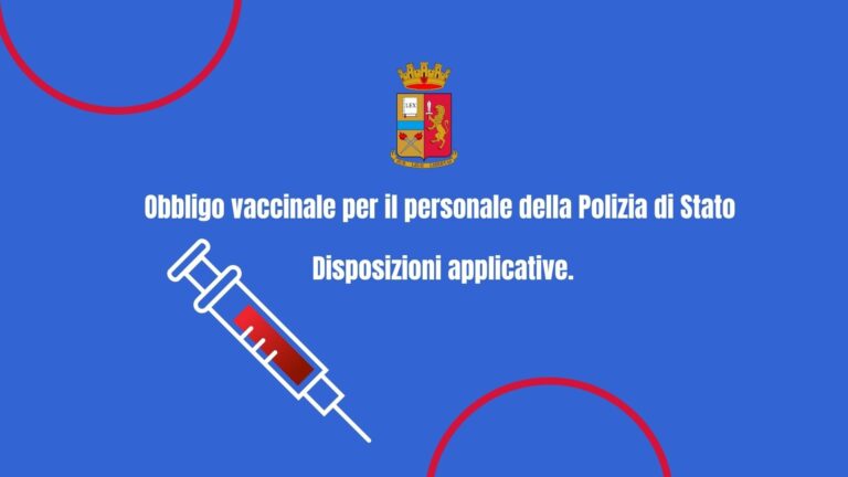Obbligo vaccinale per il personale della Polizia di Stato — Disposizioni applicative.