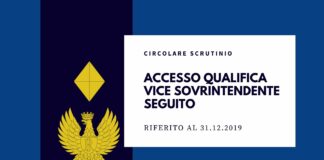 Circolare scrutinio accesso Vice Sovrintendente riferito al 31.12.2019 – Seguito
