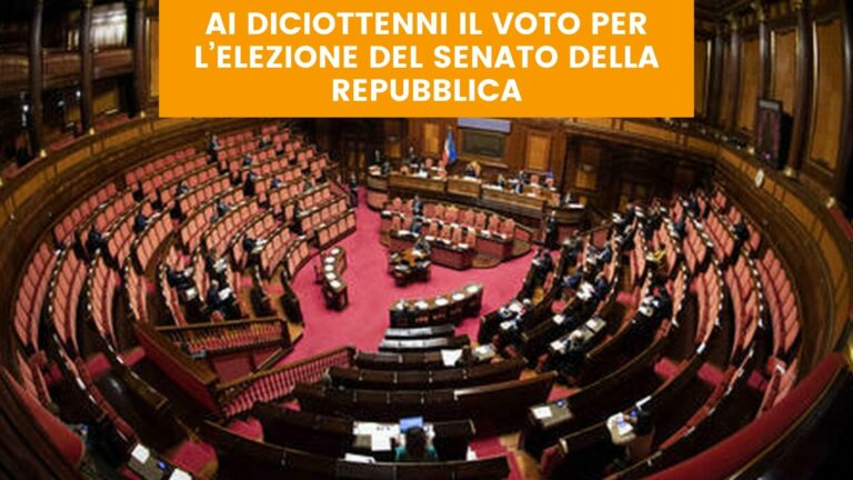 Ai diciottenni il voto per l’elezione del Senato della Repubblica
