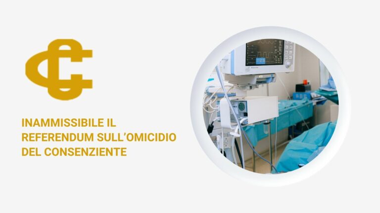 Inammissibile il referendum sull’omicidio del consenziente