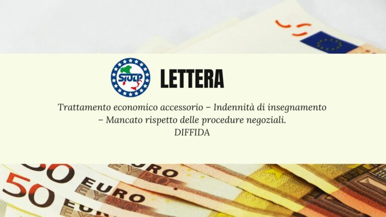 DIFFIDA –  Mancato rispetto delle procedure negoziali