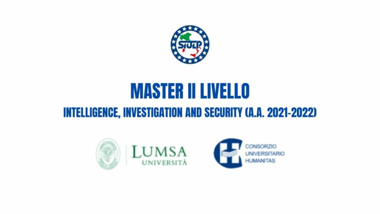 Bando master universitario di II livello “intelligence, investigation and security” A.A.2021/22
