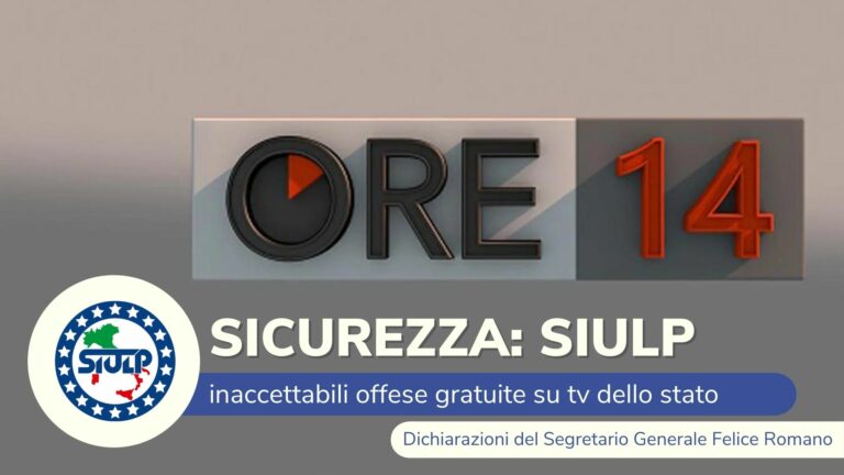 Sicurezza: Siulp, inaccettabili offese gratuite su tv dello stato