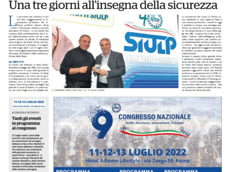 Rassegna Stampa 9 Congresso Nazionale SIulp
