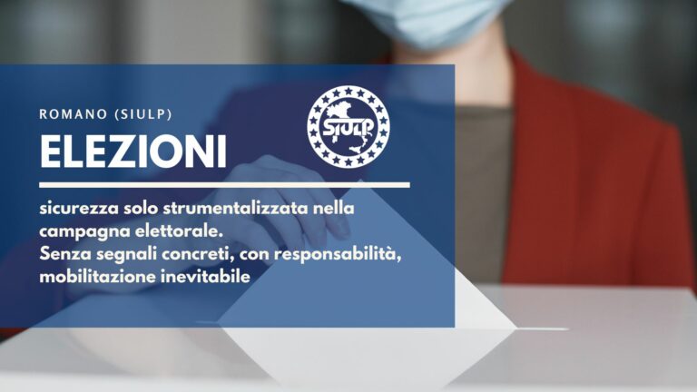 ELEZIONI – Romano (SIULP), sicurezza solo strumentalizzata nella campagna elettorale
