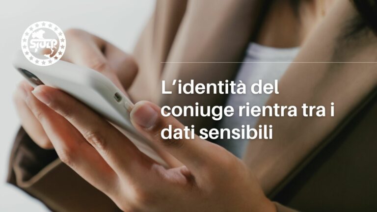 L’identità del coniuge rientra tra i dati sensibili