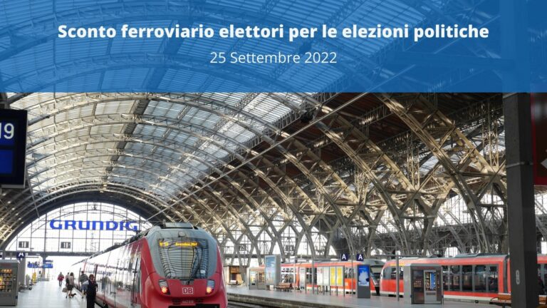 Sconto ferroviario elettori per le elezioni politiche del 25 settembre