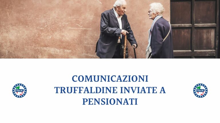 Comunicazioni truffaldine inviate a pensionati
