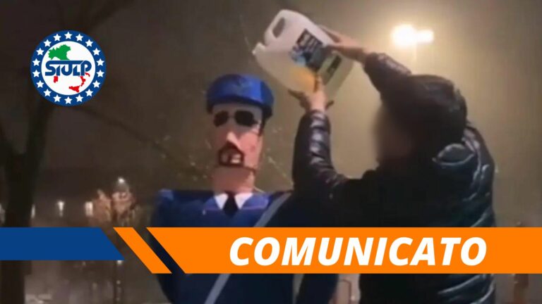 MILANO: Manichino raffigurante poliziotto incendiato, gesto esecrabile