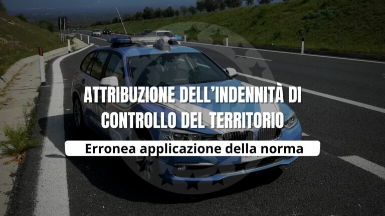 Attribuzione dell’indennità di controllo del territorio. Erronea applicazione della norma
